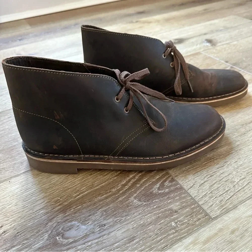 Clarks Bushacre 2 Brown Leather Boot Size Men's 8 GUC